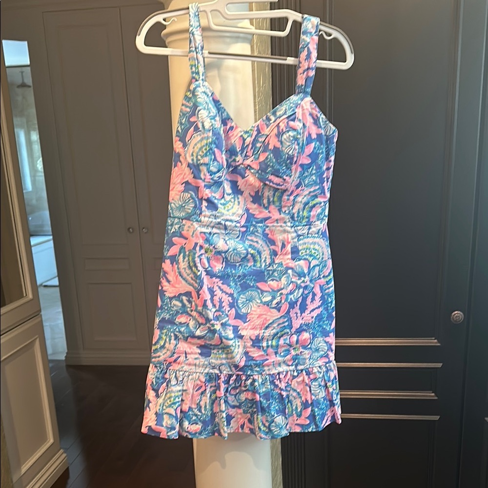 Lilly Pulitzer Blue and Pink Floral Dress